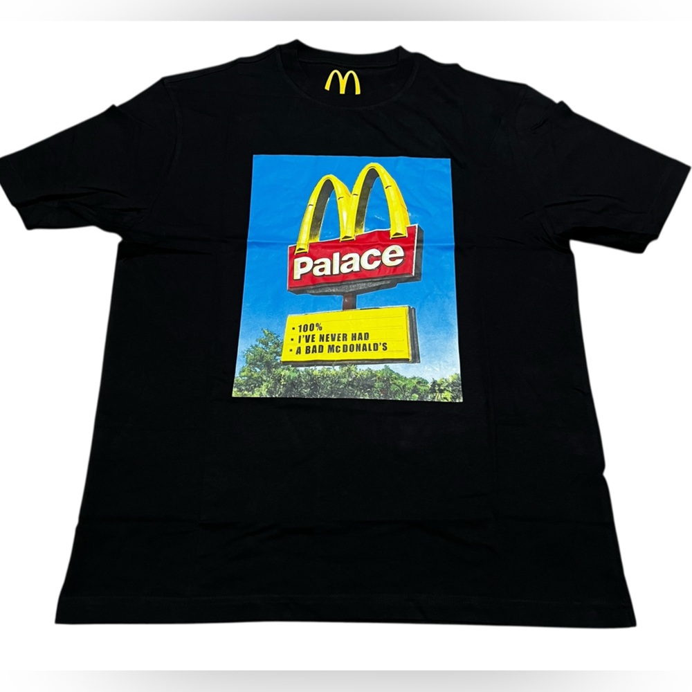 Palace x McDonald's Sign men’s T-shirt Black Tee Graphic size XL P25TS340